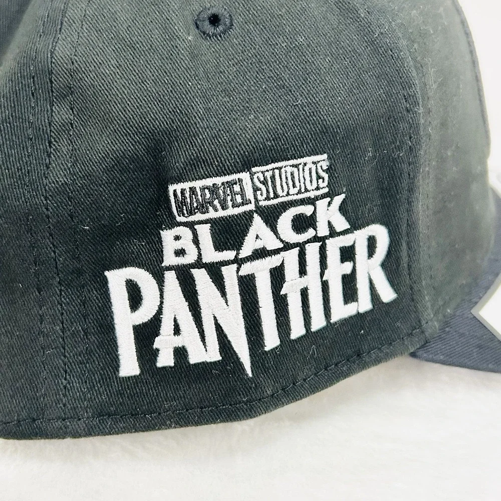 Bioworld Black Panther Logo Elite Flex Stretch Hat Cap Adjustable Snapback Black